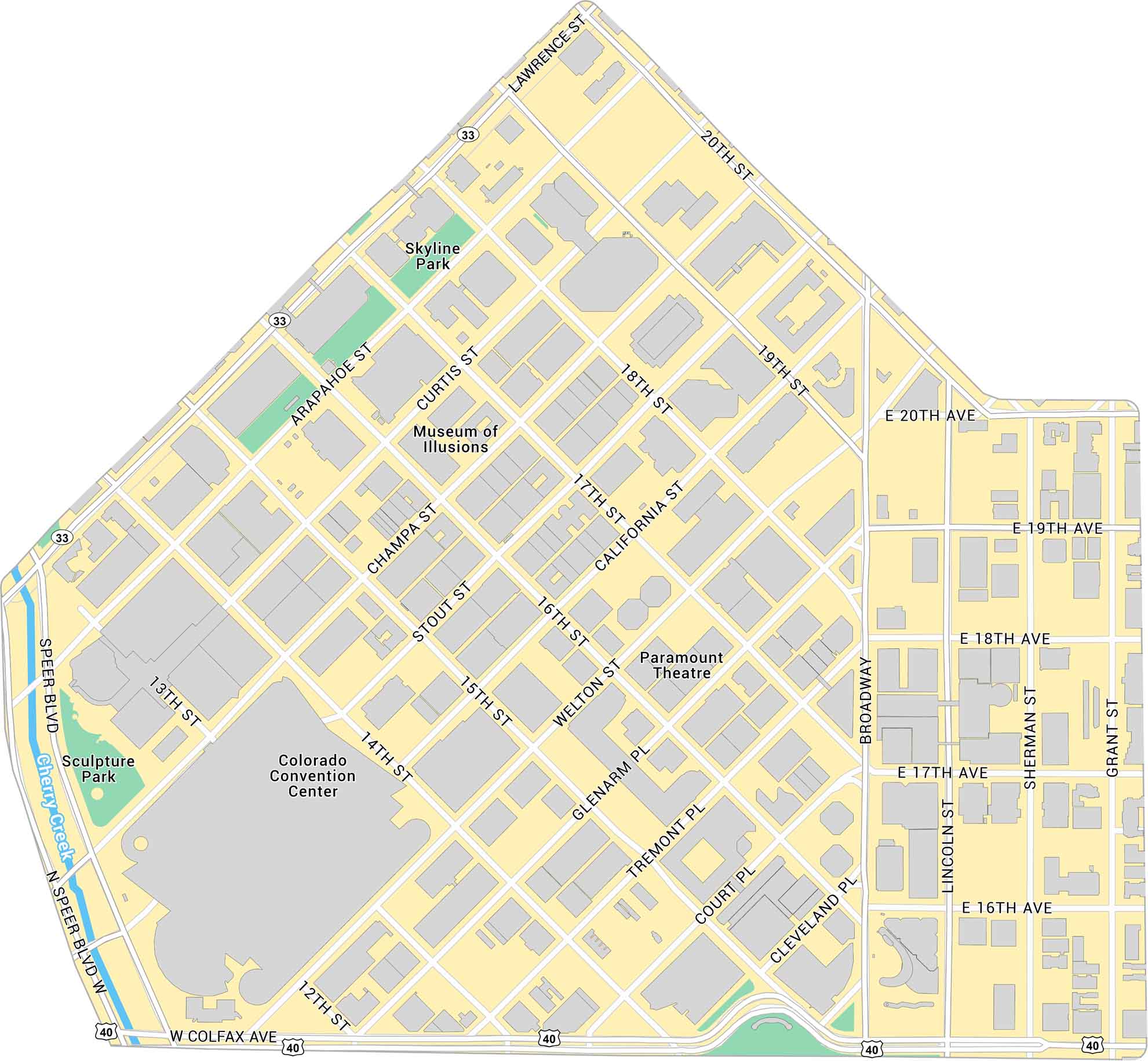 Downtown Denver Map