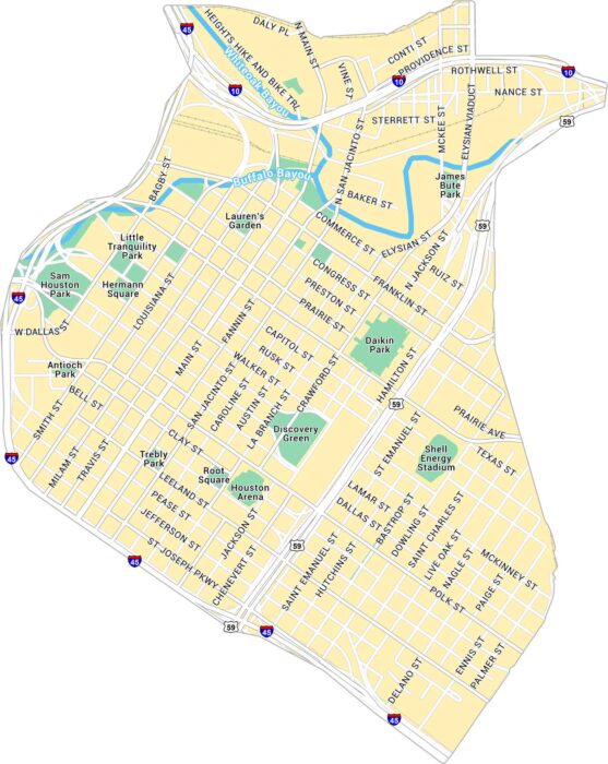 Downtown Houston Map