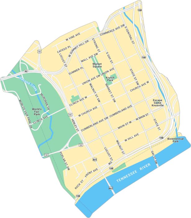 Downtown Knoxville Map