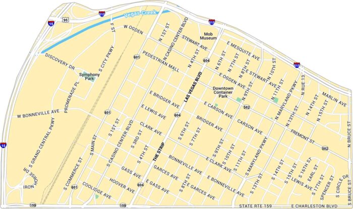 Downtown Las Vegas Map