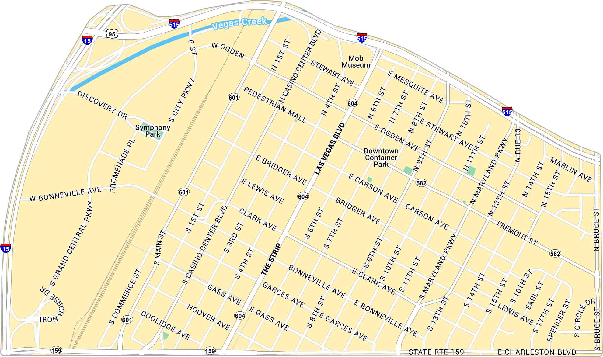 Downtown Las Vegas Map