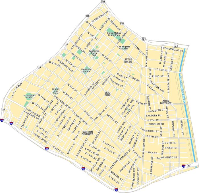 Downtown Los Angeles Map