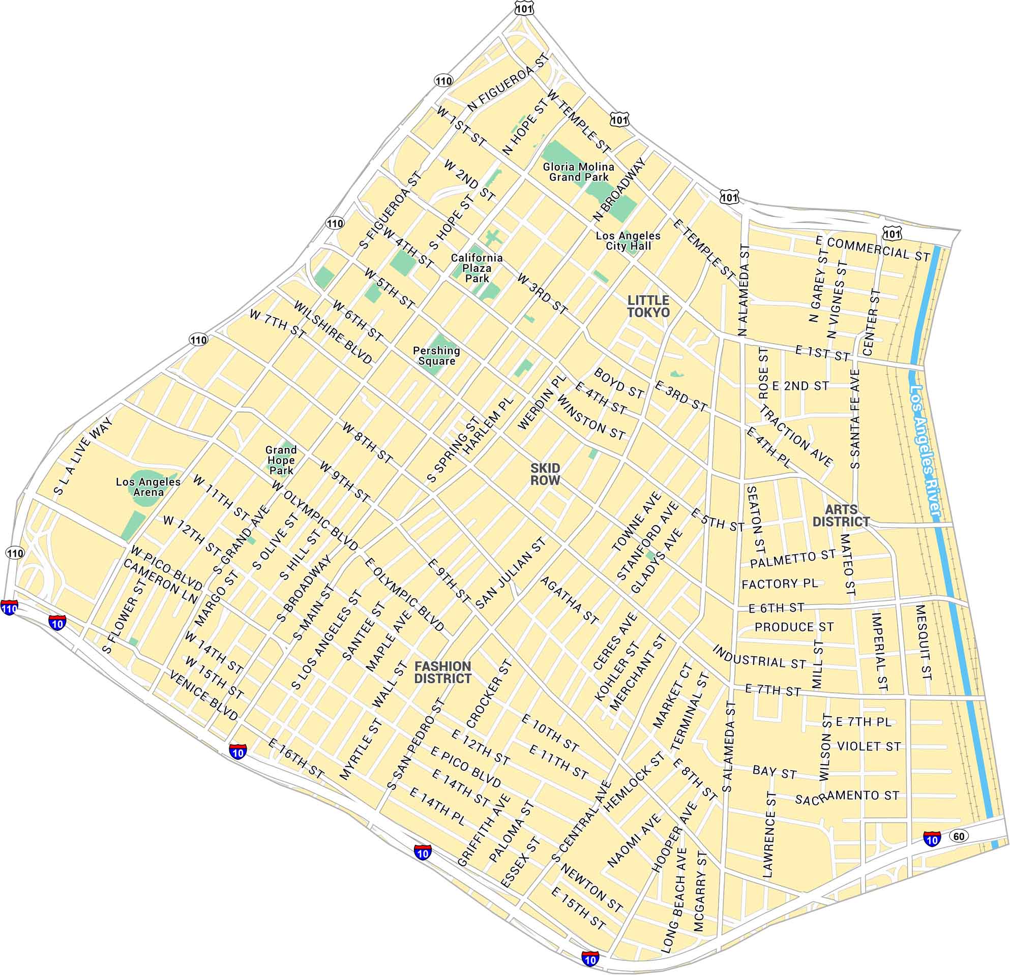 Downtown Los Angeles Map