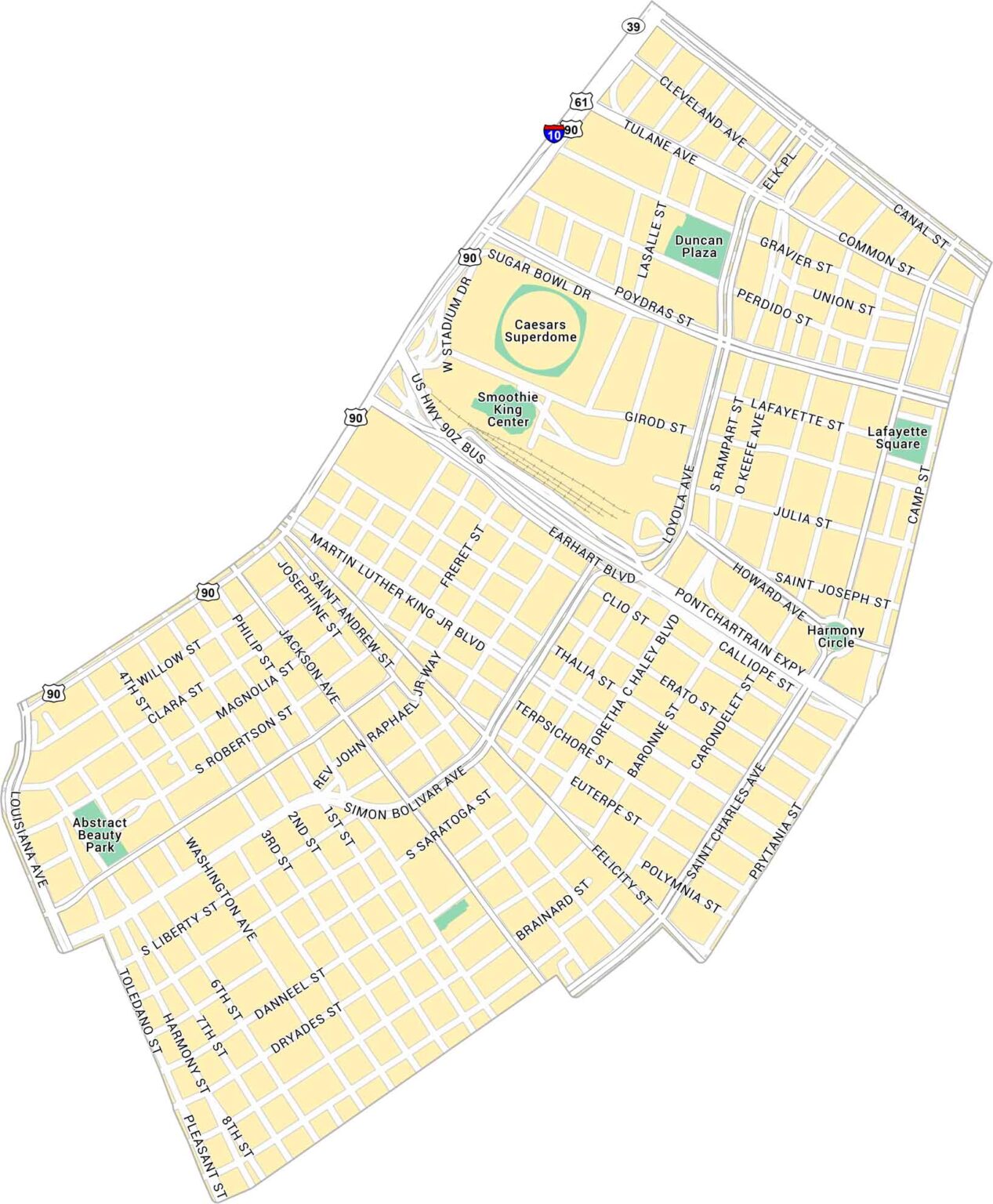 Map of New Orleans, Louisiana - US Maps