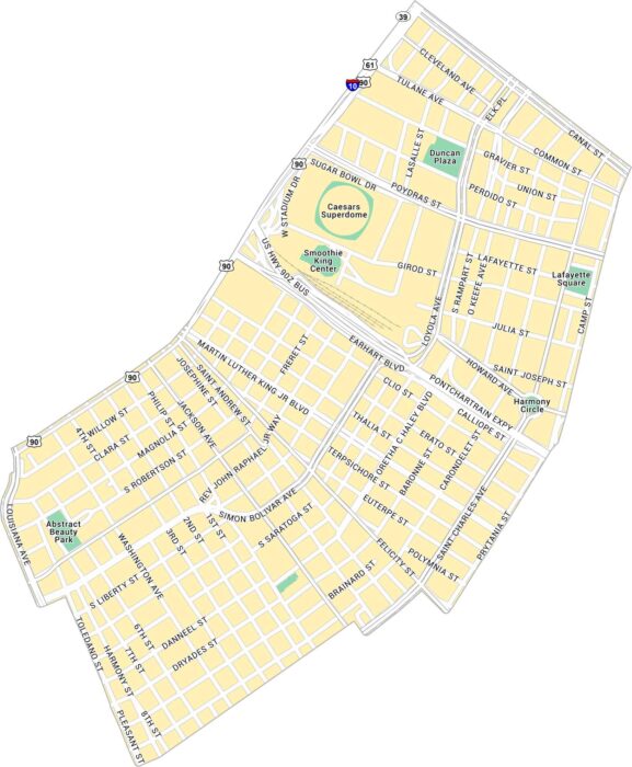 Downtown New Orleans Map