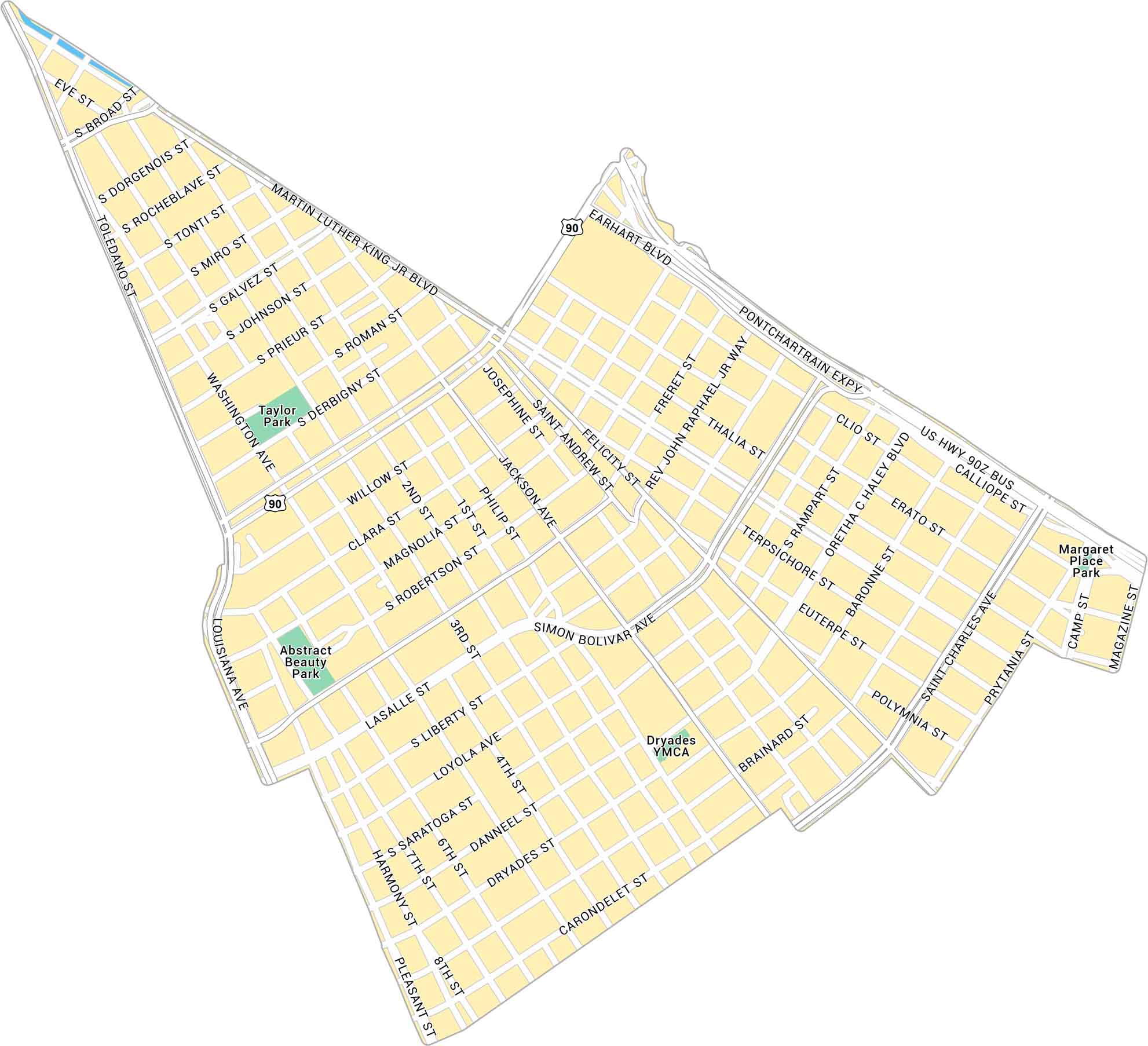 Downtown New Orleans Map