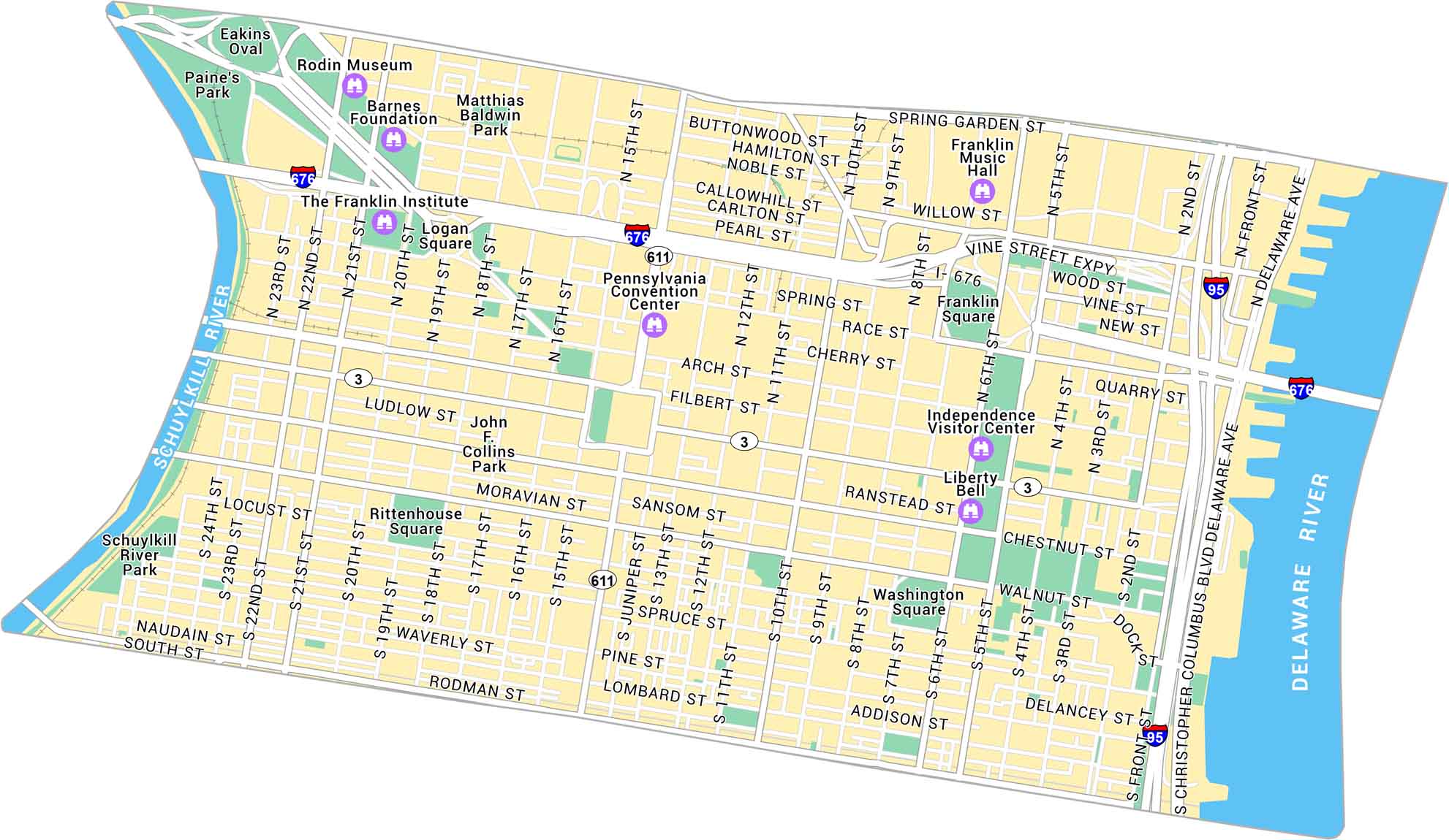 Downtown Philadelphia Map