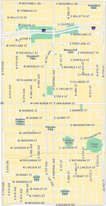 Downtown Phoenix Map