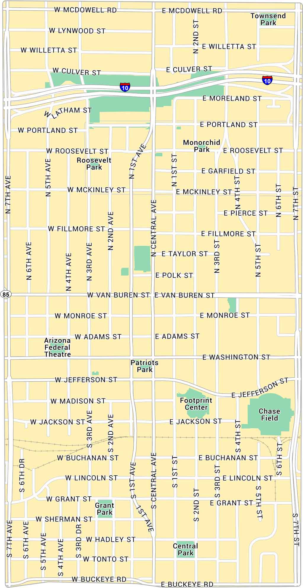 Downtown Phoenix Map