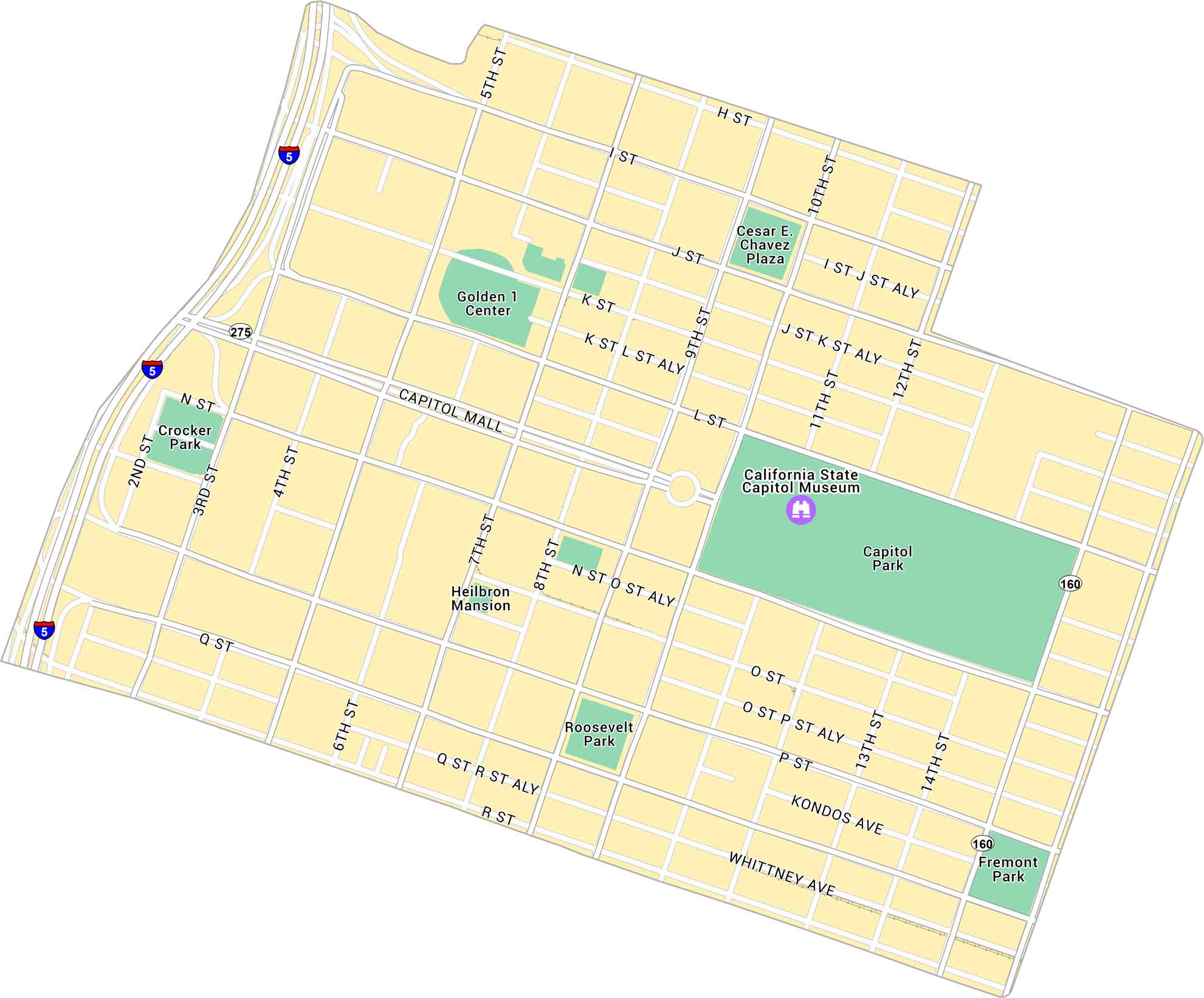Downtown Sacramento Map