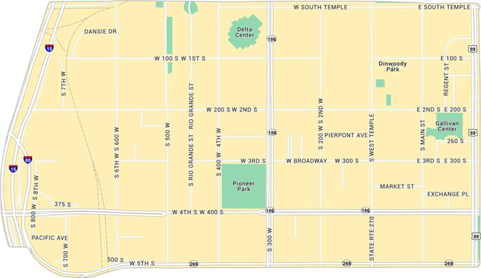 Downtown Salt Lake City Map