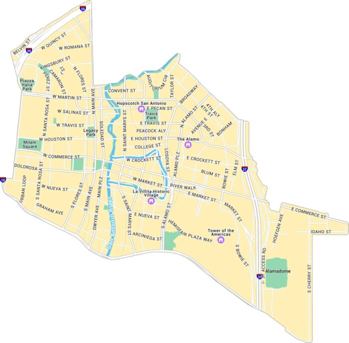 Downtown San Antonio Map