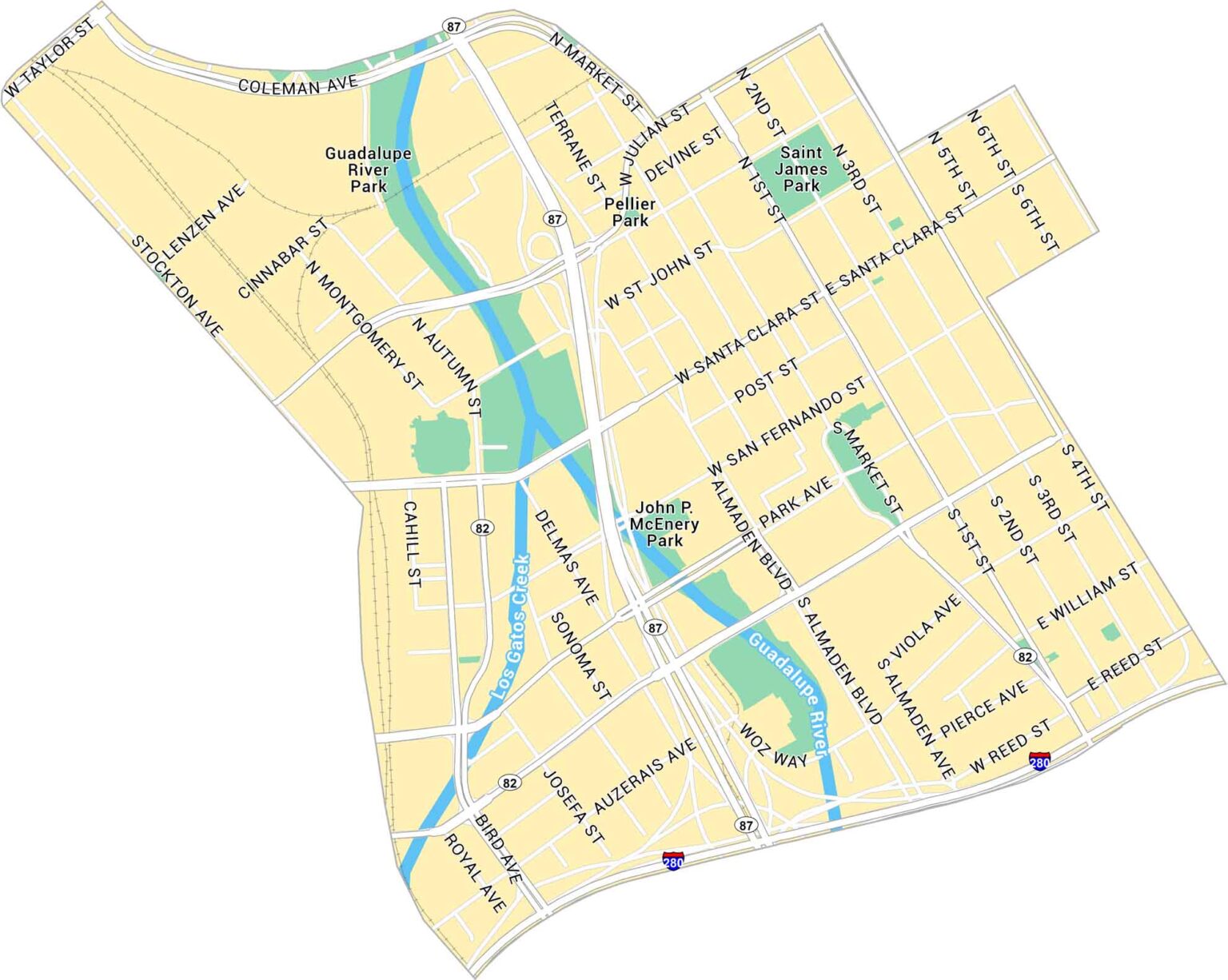 Downtown San Jose Map - US Maps