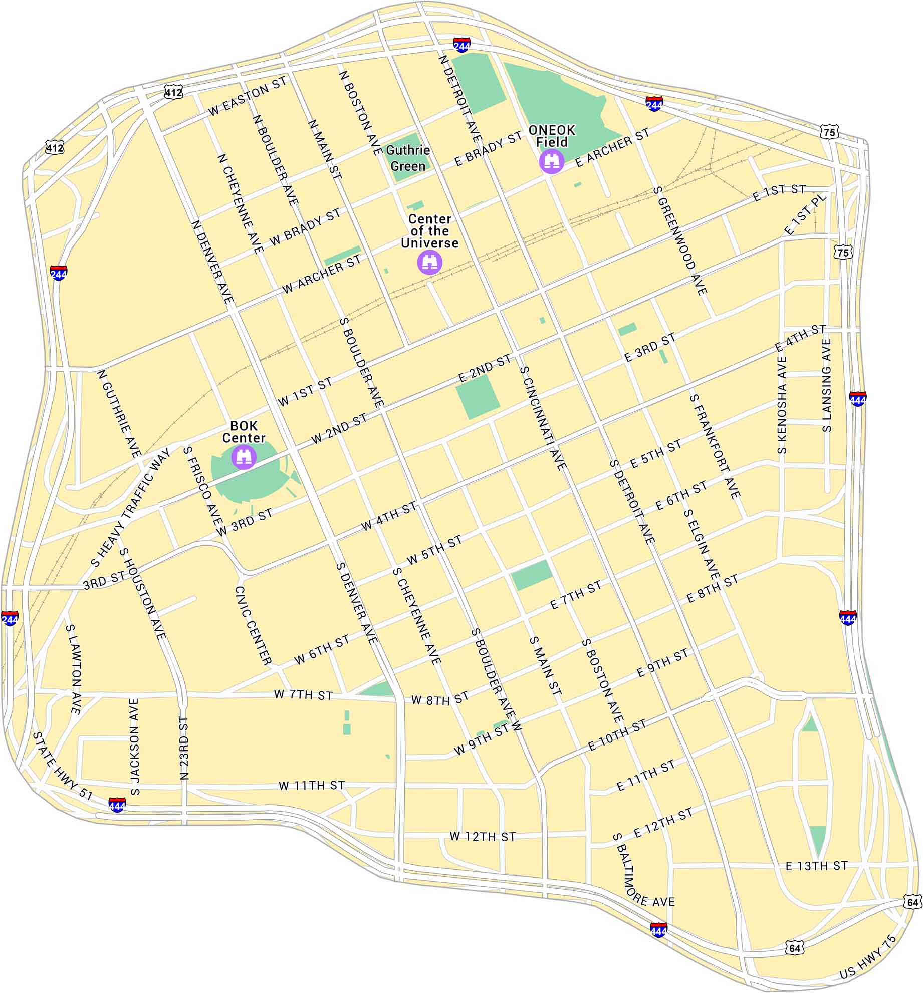 Downtown Tulsa Map