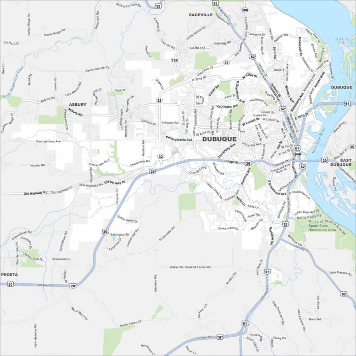 Dubuque Map Iowa