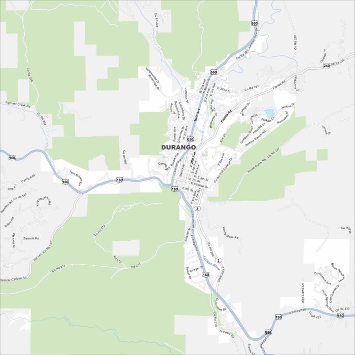 Durango Map Colorado
