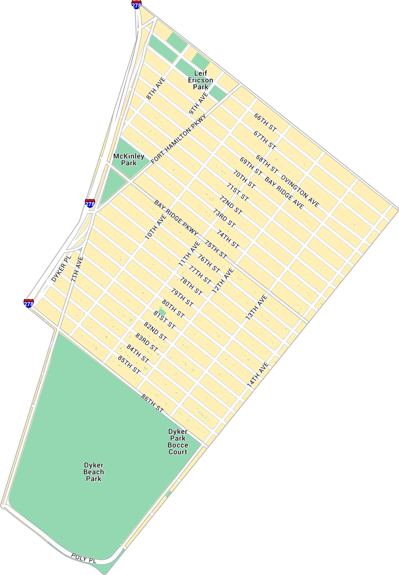 Dyker Heights Map New York