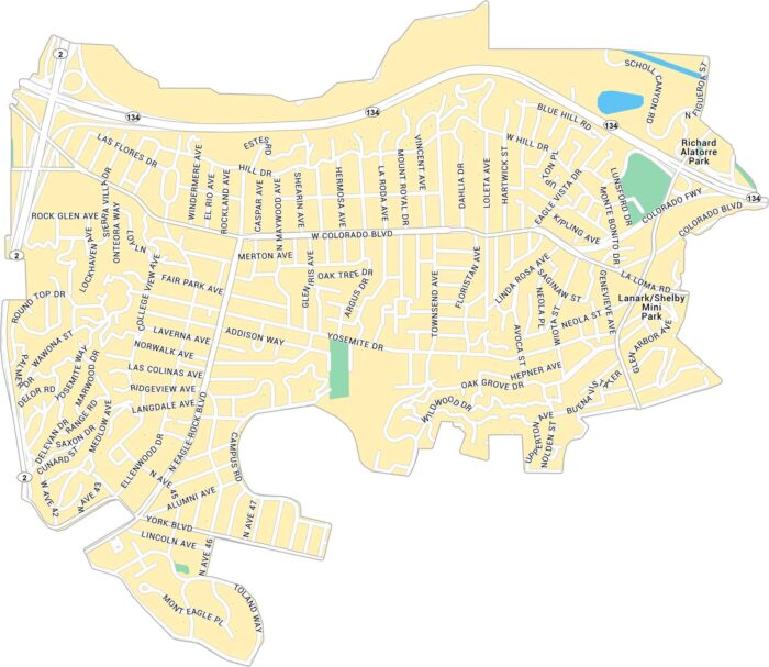 Eagle Rock Map Los Angeles