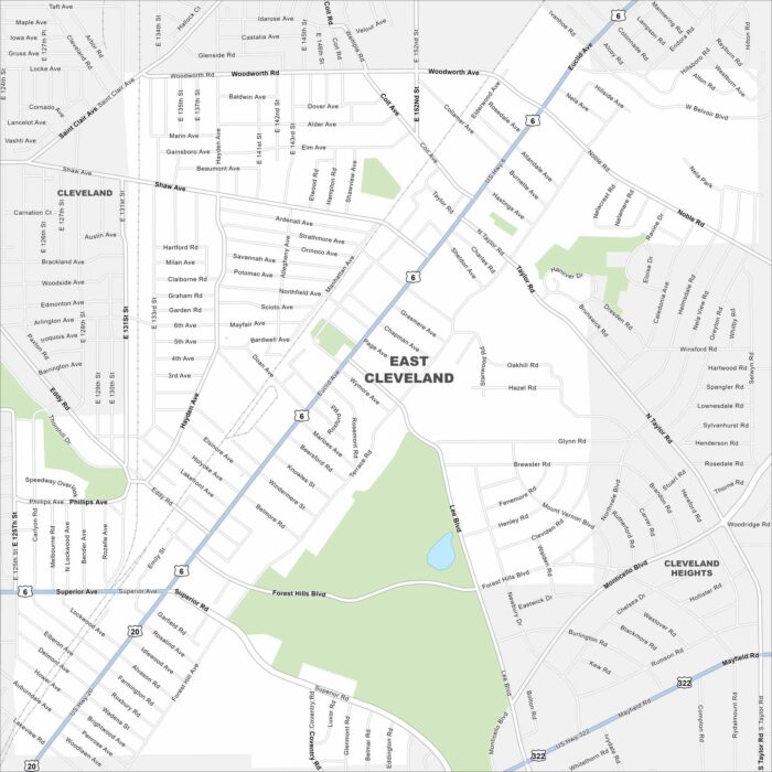 East Cleveland Map Ohio
