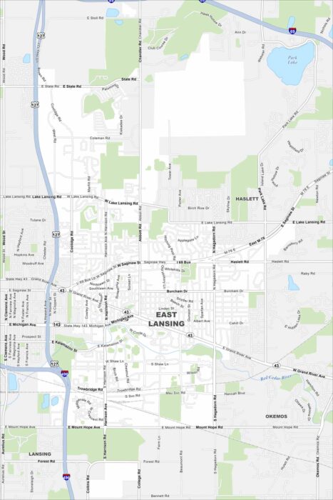 East Lansing Map Michigan