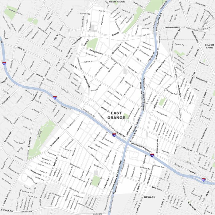 East Orange Map New Jersey