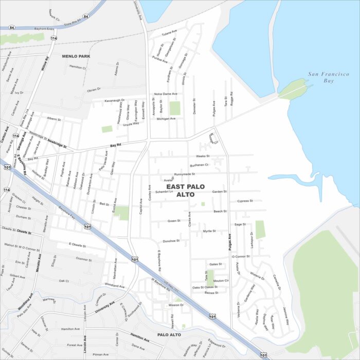 East Palo Alto Map California