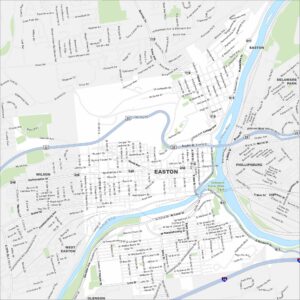 Easton Map Pennsylvania