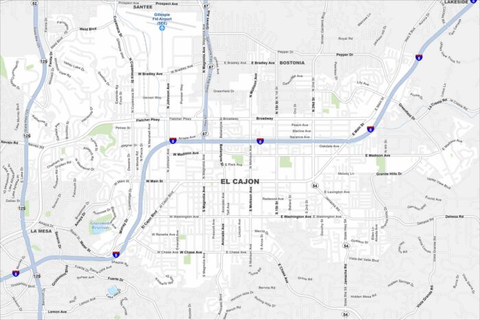 El Cajon Map California