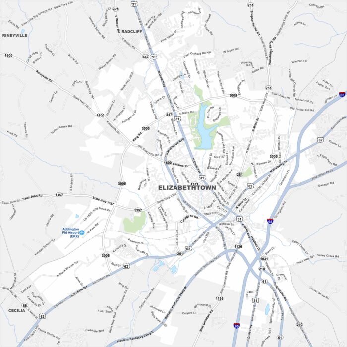 Elizabethtown Map Kentucky