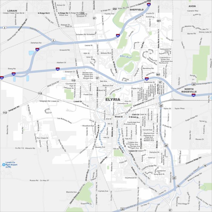 Elyria Map Ohio