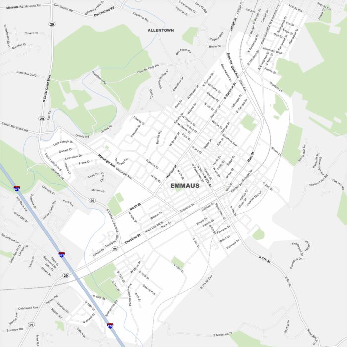 Emmaus Borough Map Pennsylvania