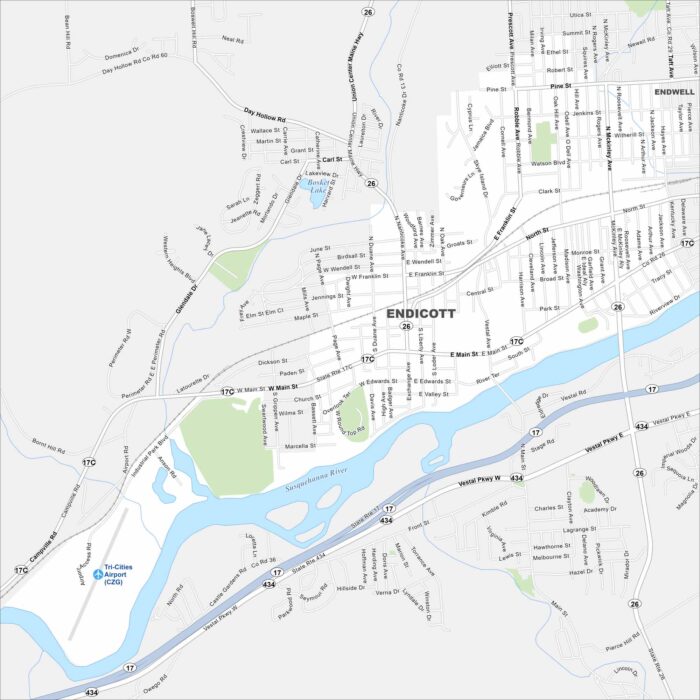 Endicott Map New York