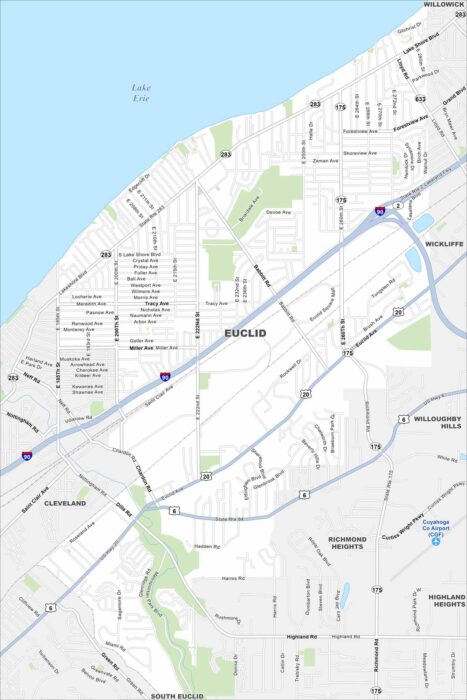 Euclid Map Ohio