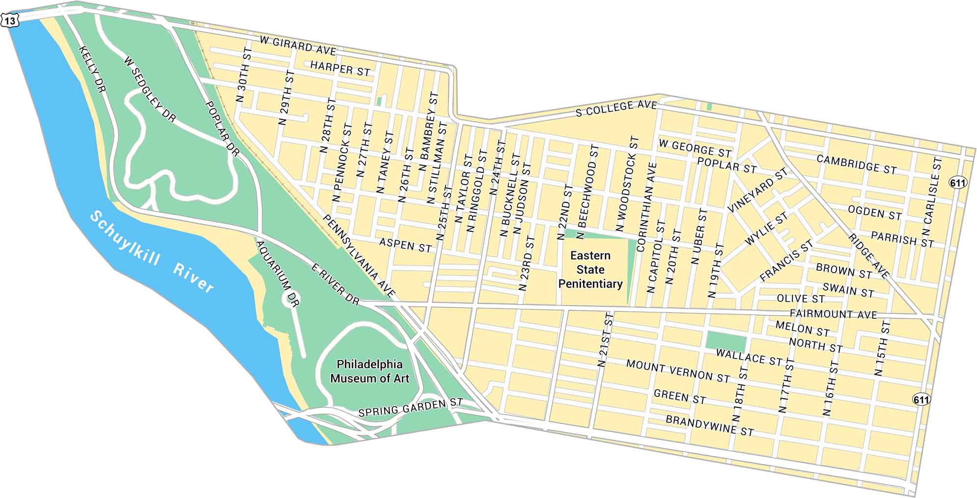 Fairmount Map Philadelphia