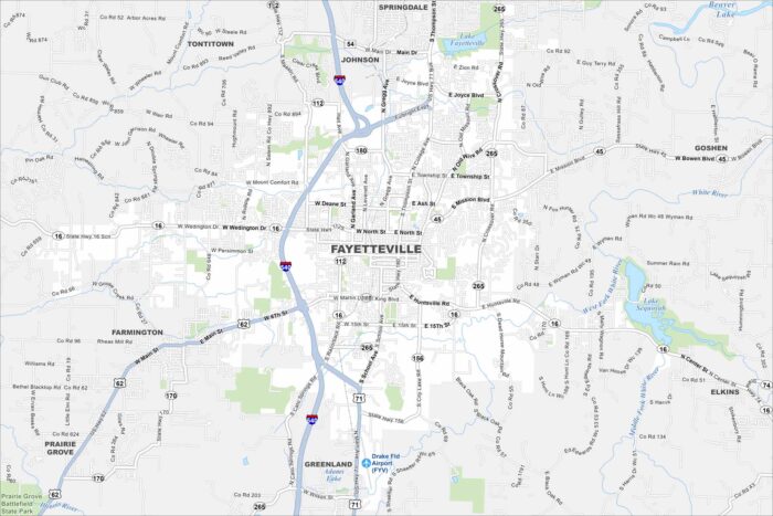 Fayetteville Map Arkansas