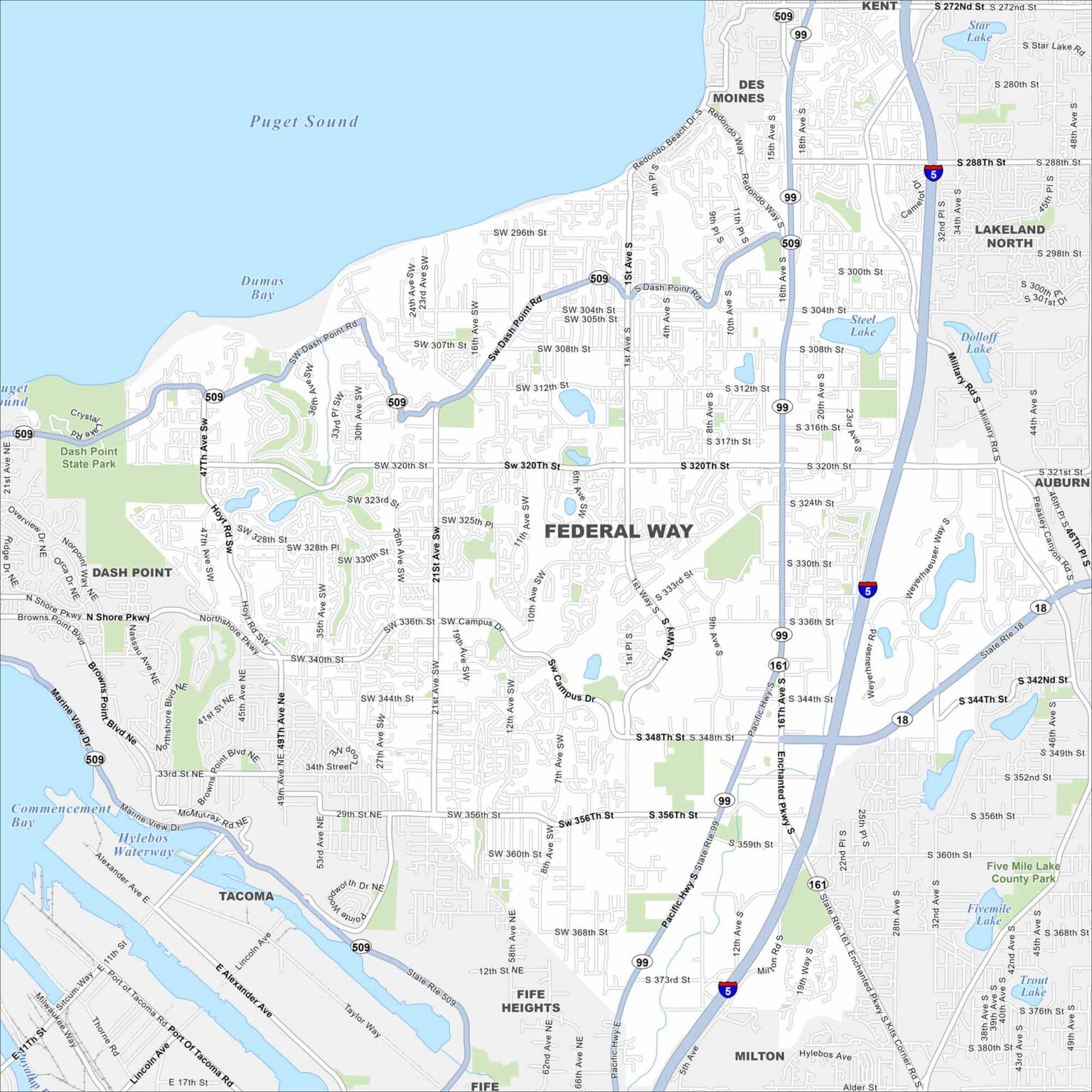 Map of Federal Way, Washington - US Maps