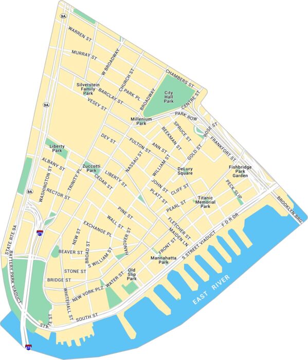 Financial District Map New York