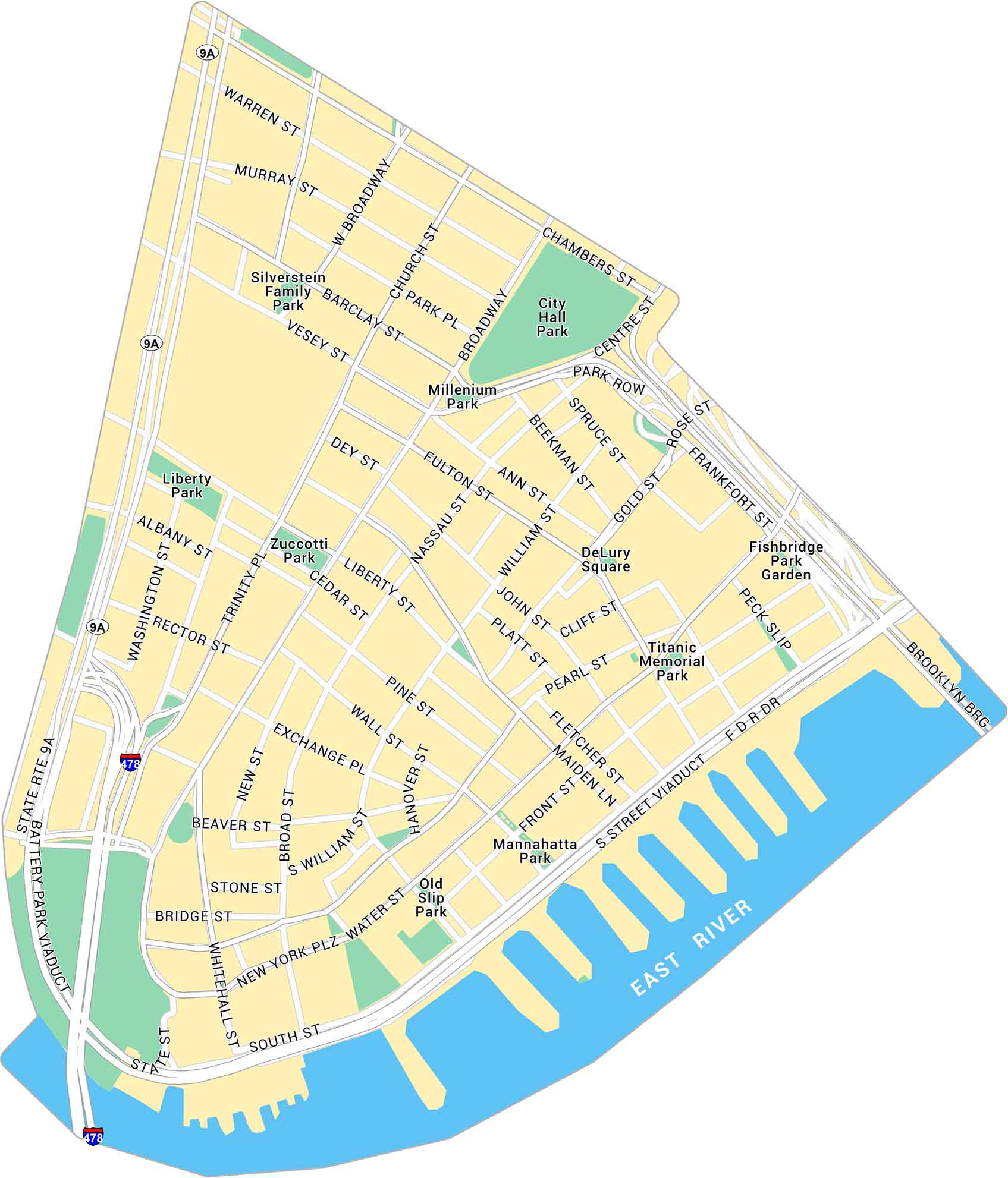 Financial District Map New York