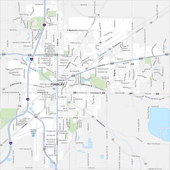 Findlay Map Ohio