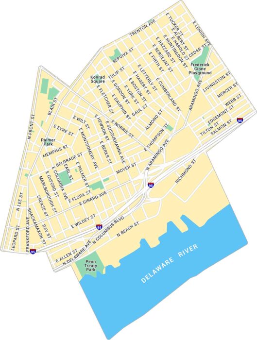 Fishtown Map Philadelphia
