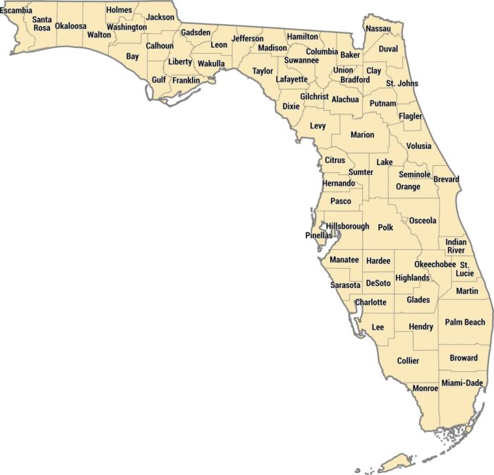 Florida County Map