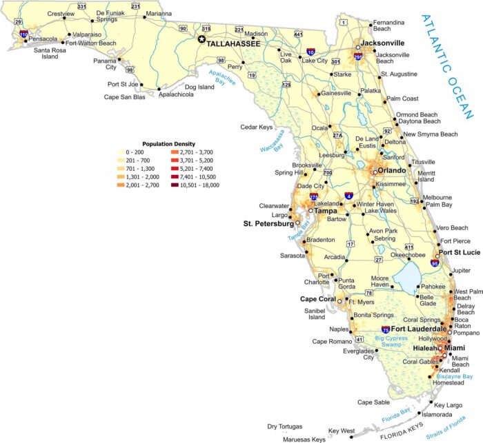 Florida Population Density Map