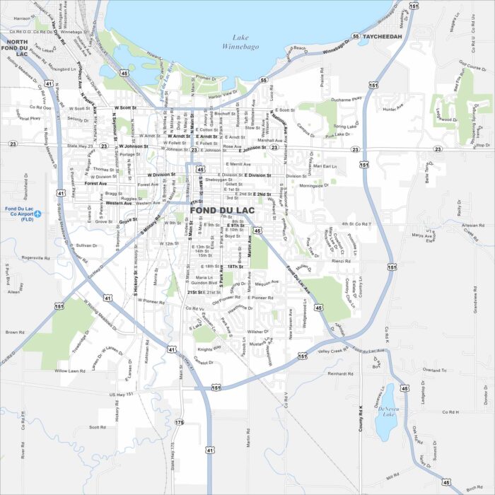 Fond du Lac Map Wisconsin