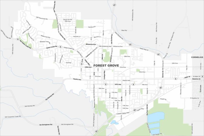 Forest Grove Map Oregon
