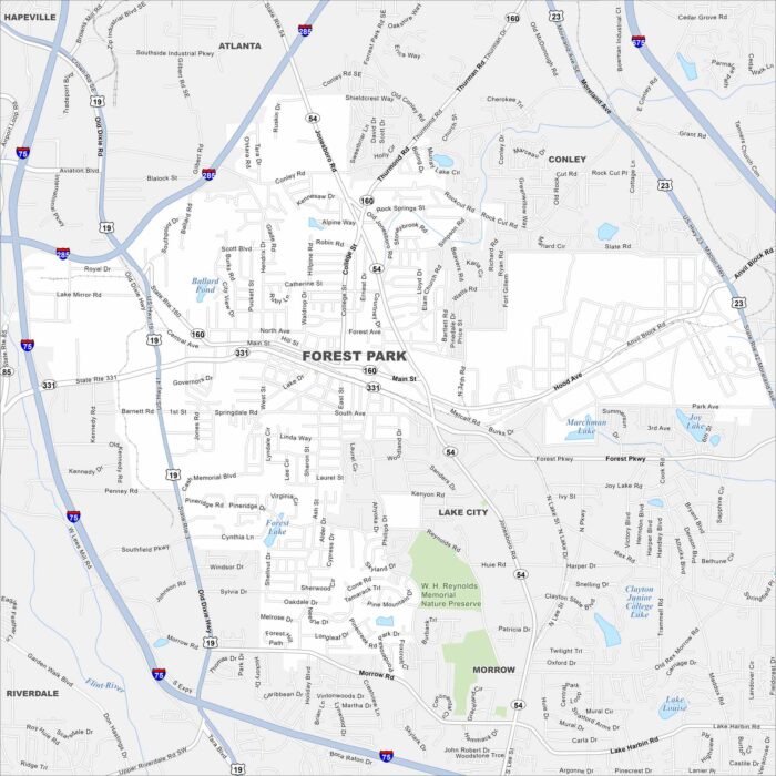 Forest Park Map Georgia