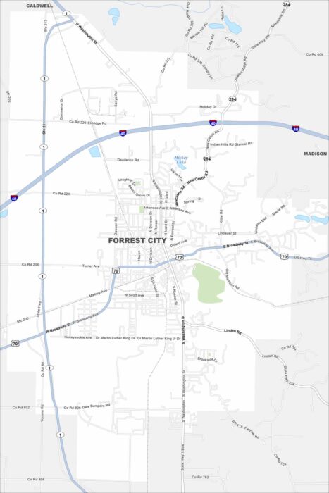 Forrest City Map Arkansas