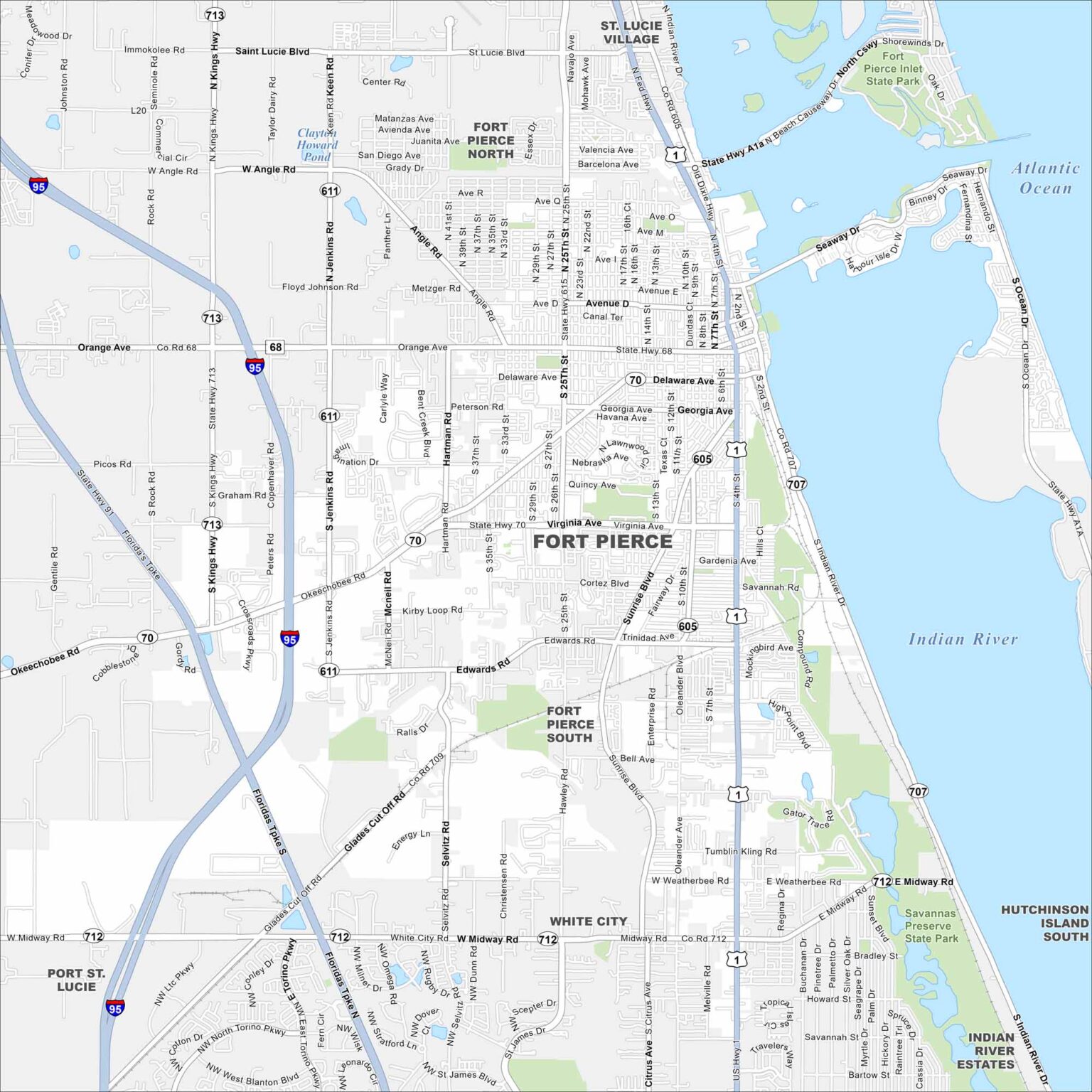 Map Of Fort Pierce Florida US Maps Fort Pierce Map Florida 1536x1536 