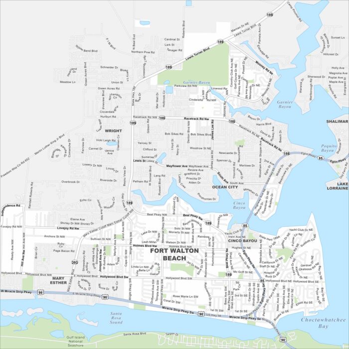 Fort Walton Beach Map Florida