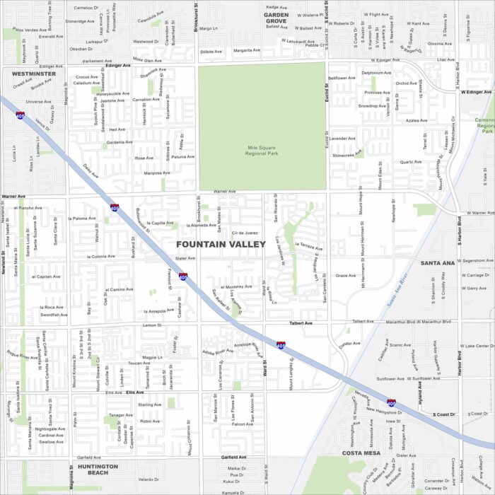 Fountain Valley Map California