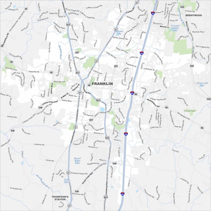 Franklin Map Tennessee